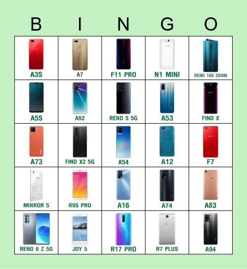 OPPO BINGO !!!!! Bingo Card