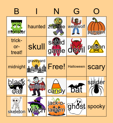 Halloween Bingo! Bingo Card