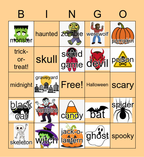 Halloween Bingo! Bingo Card