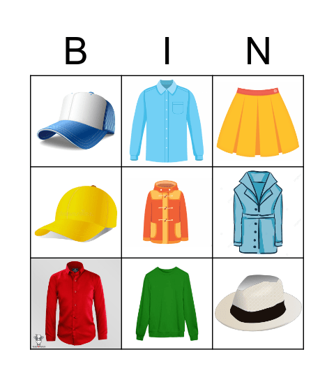 Clothes Bingo Card