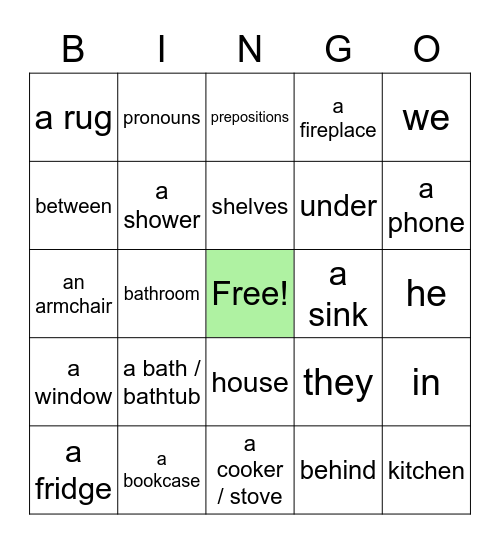 PRM 2 Unit 4 House Bingo Card