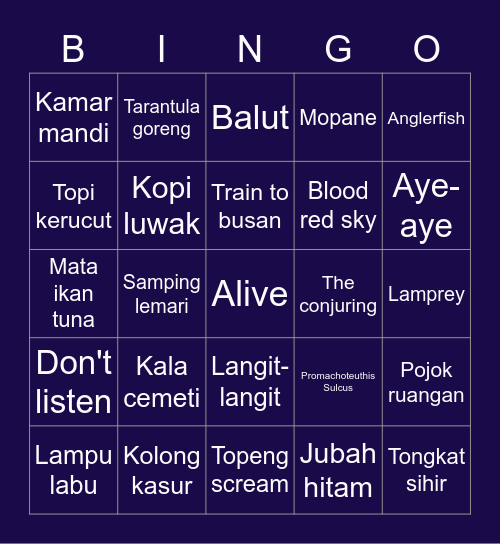 Hyub Bingo Card