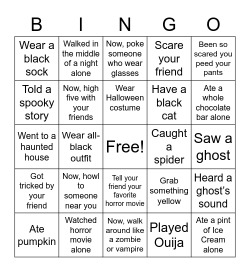 Kargo Halloween Bingo Card