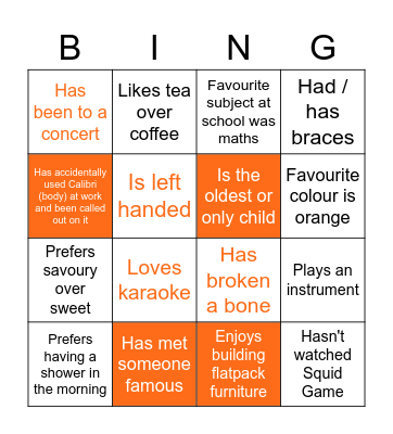 Scarlatti bingo Card