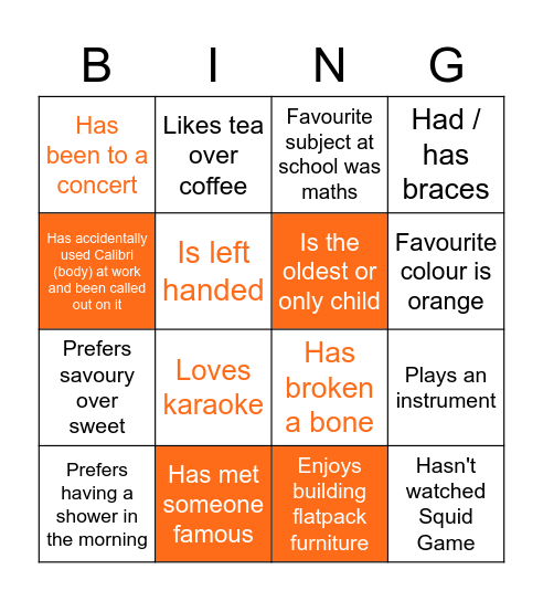 Scarlatti bingo Card