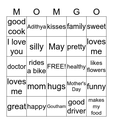 MOMGO Bingo Card