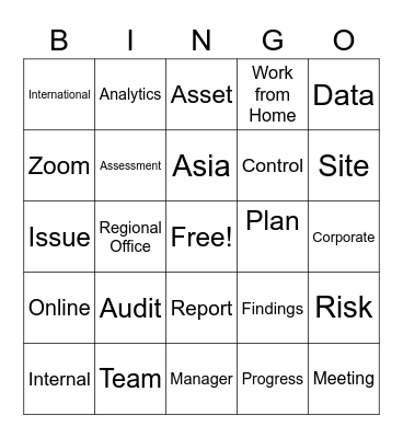Internal Audit Team Bingo Game Bingo Card