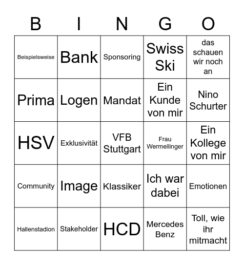 Schocher Bingo 2.0 Bingo Card
