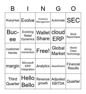 Q3BINGO Card