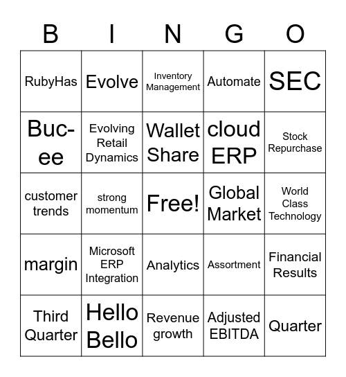 Q3BINGO Card