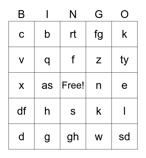 Spooky Song Bingo Card