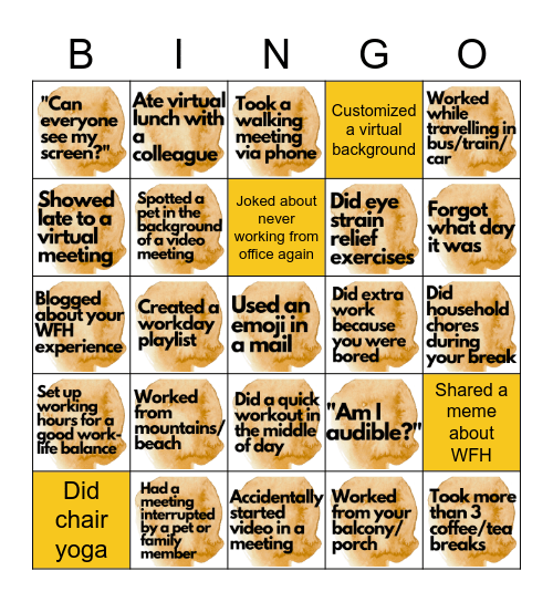 AME FUN EVENT Bingo Card