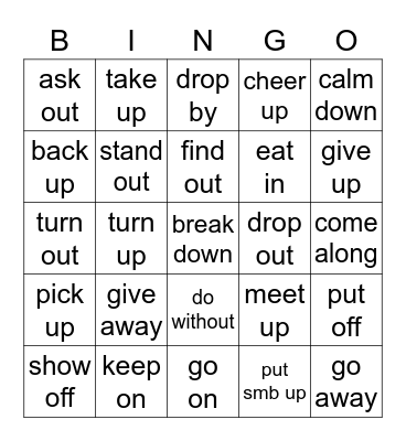 Phrasal  Verbs Bingo Card