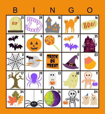 Happy Halloween #2 Bingo Card