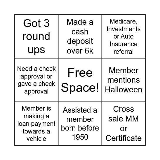 B I N G O Bingo Card