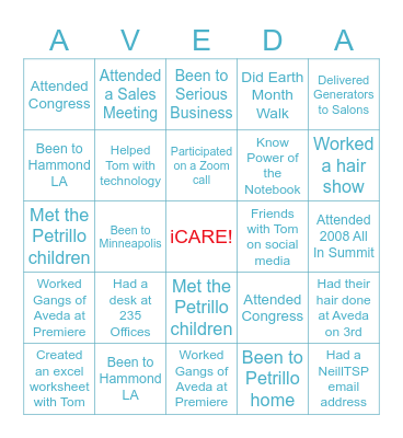 The Salon People Bingo Card