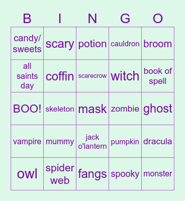 🎃 Halloween time! 🎃 Bingo Card