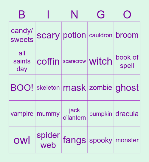 🎃 Halloween time! 🎃 Bingo Card