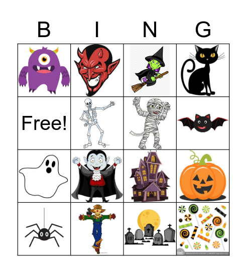 C'est l'Halloween! Bingo Card