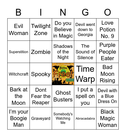 Halloween Songs Bingo Card