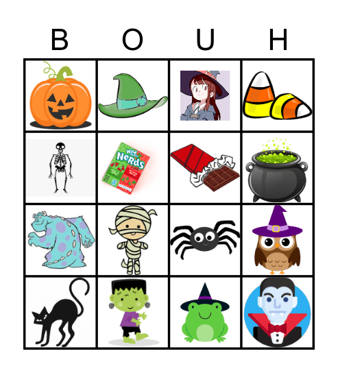 C'est l'Halloween! Bingo Card