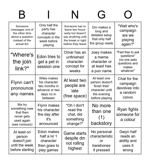 New campaign announced months in advance Bingo Card