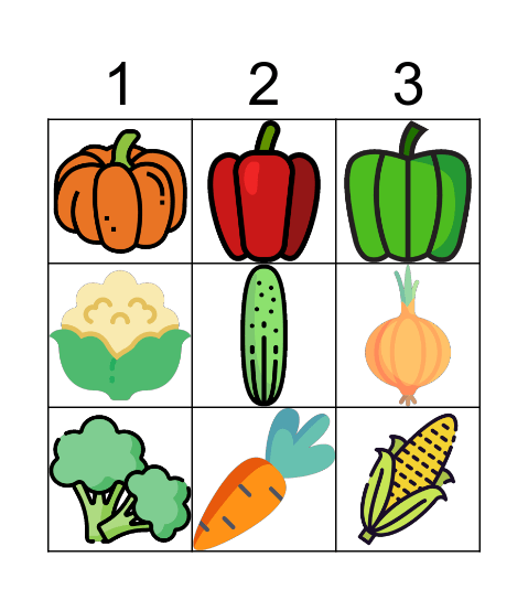 VERDURAS Bingo Card