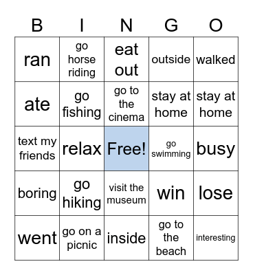 PRM 3 Unit 9 Bingo Card