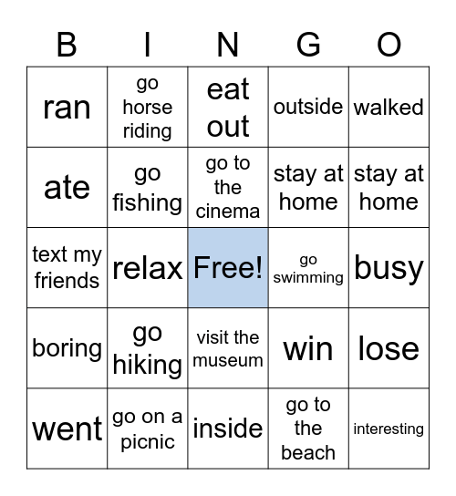 PRM 3 Unit 9 Bingo Card