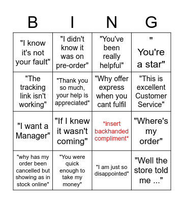 TFG Bingo Card