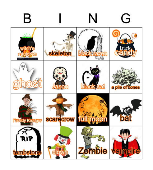 Halloween Loteria Bingo Card