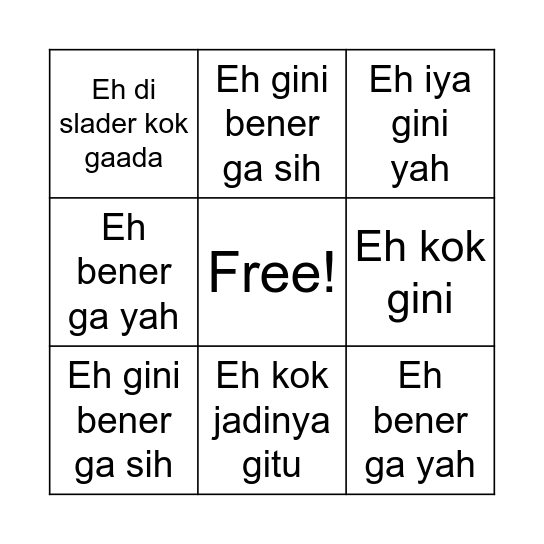 Bingo Tutor Kalkulus 1 Bingo Card