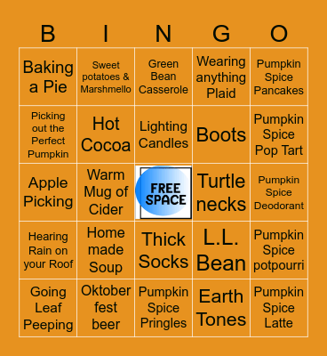 FALL FESTIVAL Bingo Card