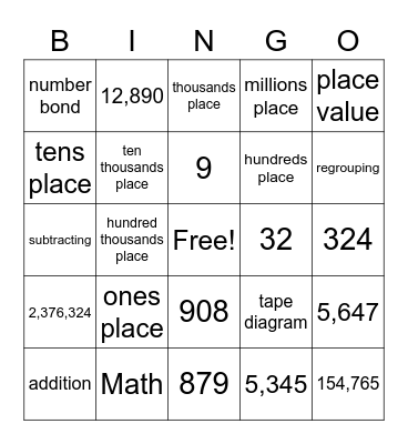 Math Intervention for 4th Grade Bingo Card