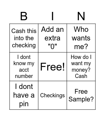 Things member say Bingo Card