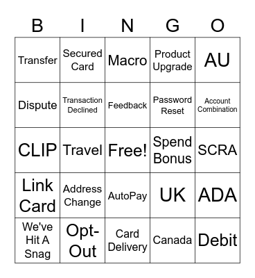 Social Media Bingo Card