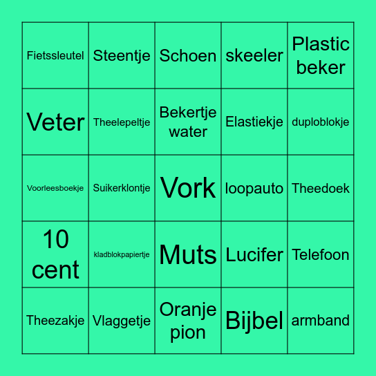 Levend Bingo JV -12 Bingo Card