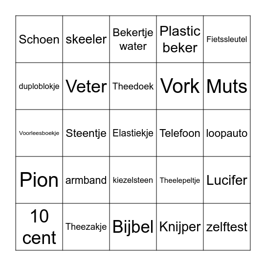 Levend Bingo JV -12 Bingo Card