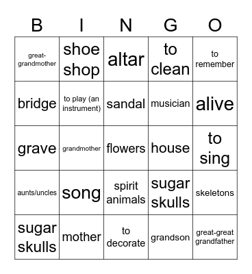 Loto de Coco 2021 Bingo Card
