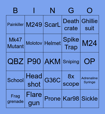 SWEEPSTAKES Bingo Card