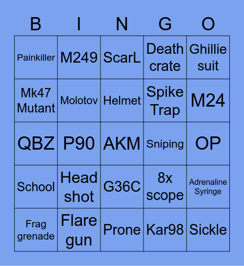 SWEEPSTAKES Bingo Card