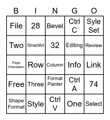 MOS Review Bingo Card
