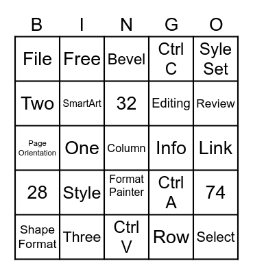 MOS Review Bingo Card