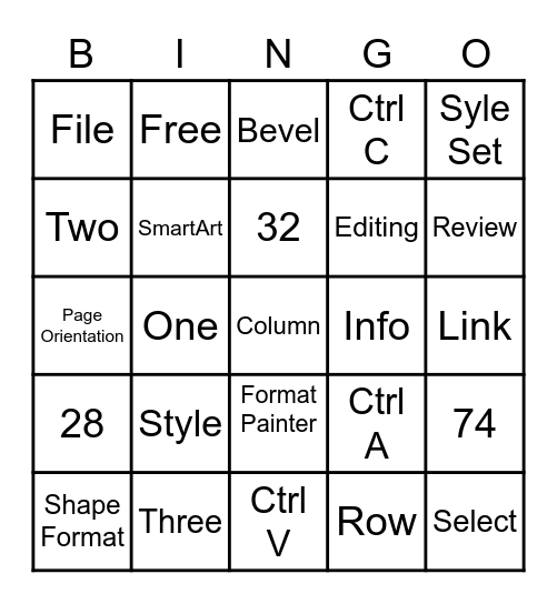 MOS Review Bingo Card