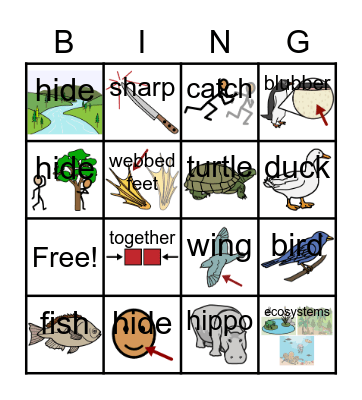 October Vocabulary Bingo Card