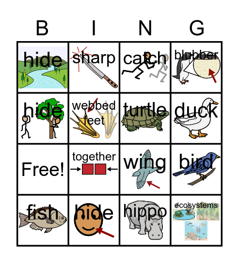 October Vocabulary Bingo Card