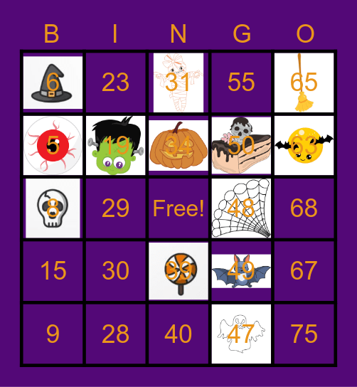 SASID "BOO BINGO" Bingo Card