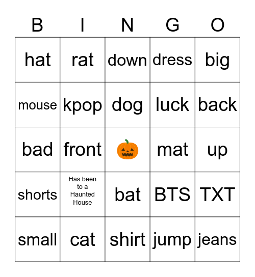 Test Bingo Card