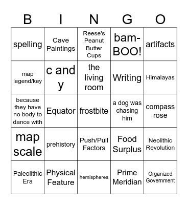 Halloween Bingo! Boo! Bingo Card