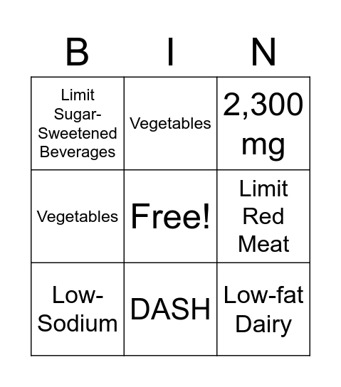 DASH BINGO Card